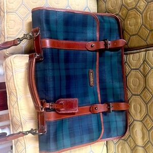Ralph Lauren, Tartan Plaid briefcase, never used.